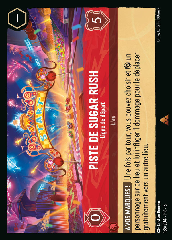 135/204 - Piste de Sugar Rush - Ligne de départ — Carte Disney Lorcana Ciel Scintillant 135/204