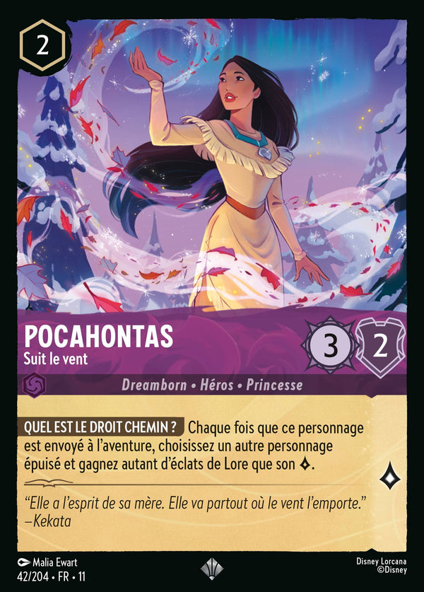042/204 - Pocahontas - Suit le vent — Carte Disney Lorcana Givresort 42/204