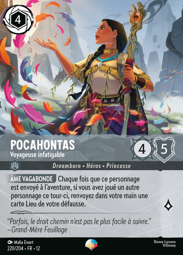 220/204 - Pocahontas - Voyageuse infatigable — Carte Disney Lorcana Contrées Inconnues 220/204