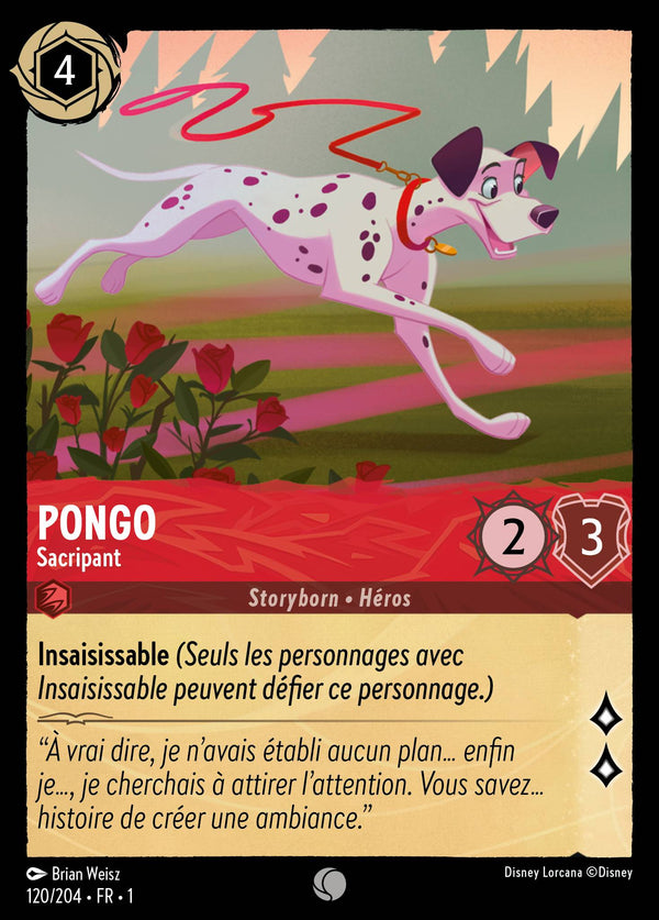 Pongo - Sacripant — Carte Disney Lorcana 120 Premier Chapitre