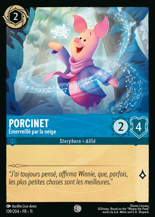 139/204 - Porcinet - Émerveillé par la neige — Carte Disney Lorcana Givresort 139/204