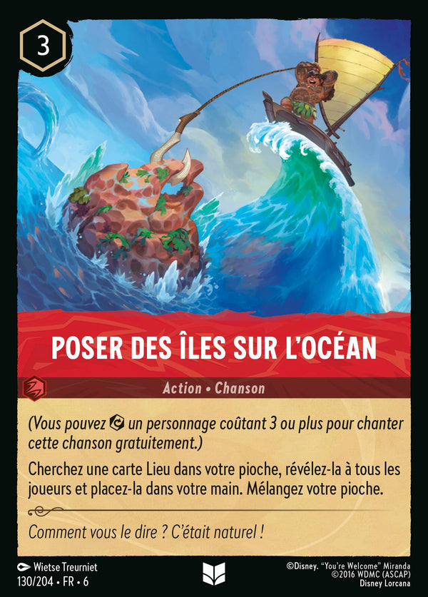 Poser des îles sur l'océan — Carte Disney Lorcana 130 La Mer Azurite