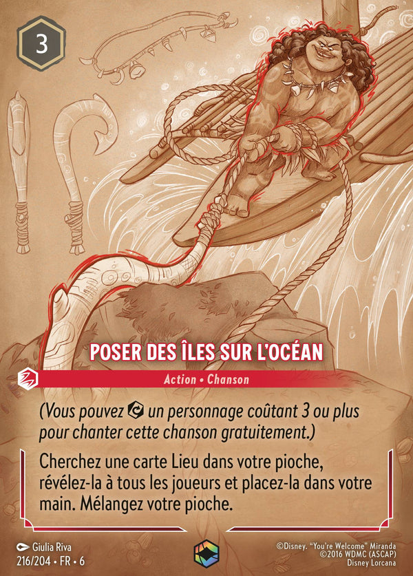216/204 - Poser des îles sur l'océan — Carte Disney Lorcana La Mer Azurite 216/204