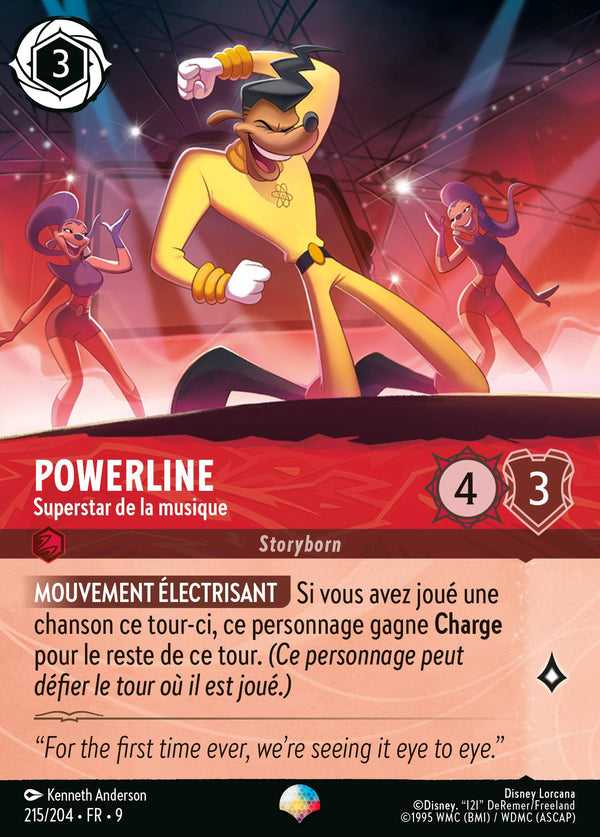 215/204 - Powerline - Superstar de la musique — Carte Disney Lorcana Fabuleux 215/204