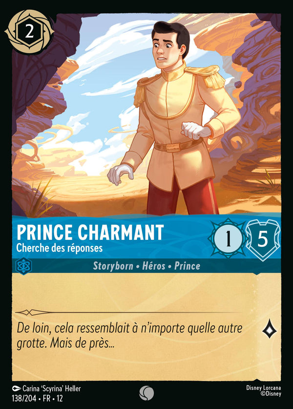 138/204 - Prince charmant - Cherche des réponses — Carte Disney Lorcana Contrées Inconnues 138/204