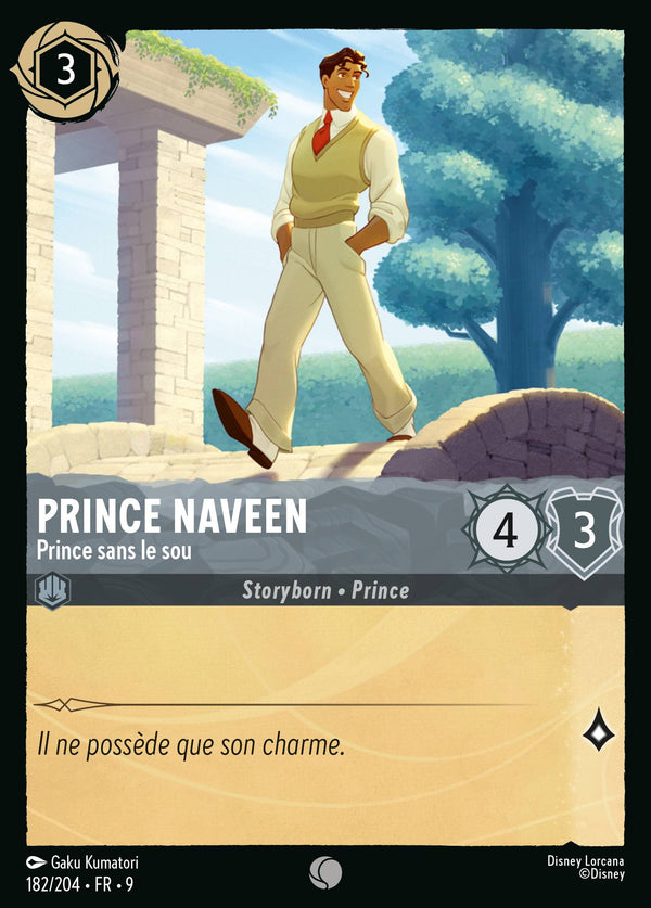 182/204 - Prince Naveen - Prince sans le sou — Carte Disney Lorcana Fabuleux 182/204