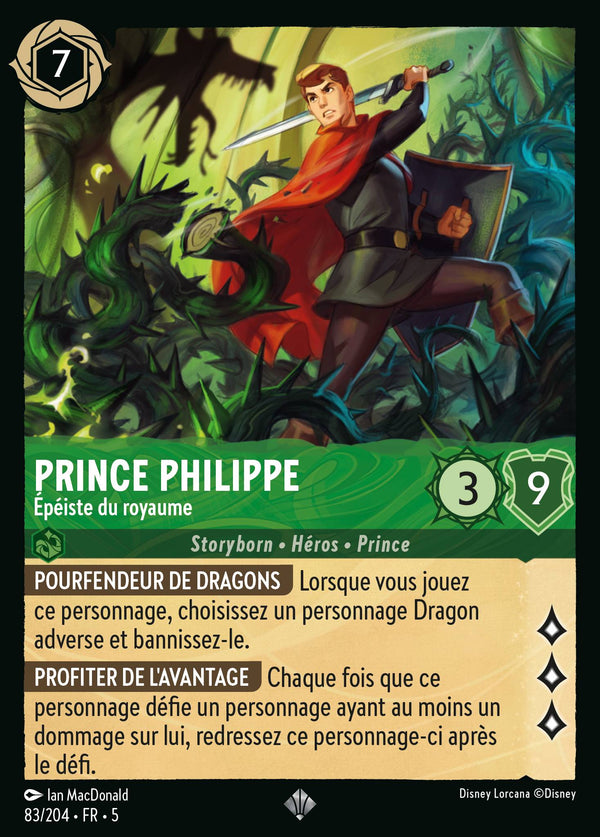 083/204 - Prince Philippe - Épéiste du royaume — Carte Disney Lorcana Ciel Scintillant 83/204