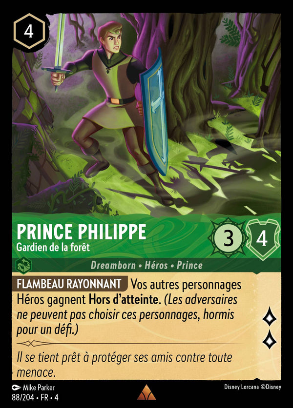 088/204 - Prince Philippe - Gardien de la forêt — Carte Disney Lorcana Le Retour d'Ursula 88/204