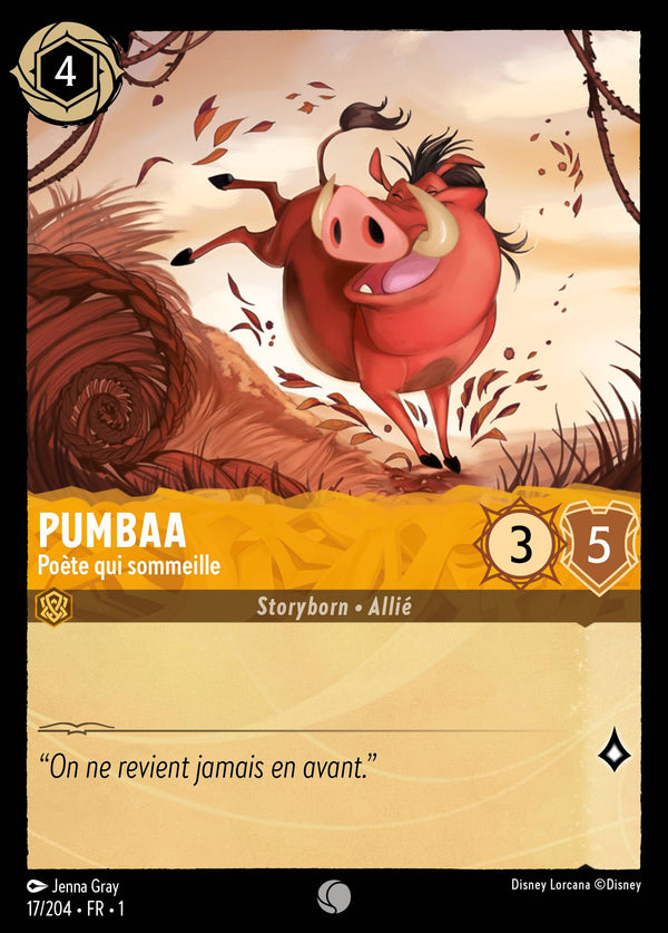 017/204 - Pumbaa - Poète qui sommeille — Carte Disney Lorcana Premier Chapitre 17/204