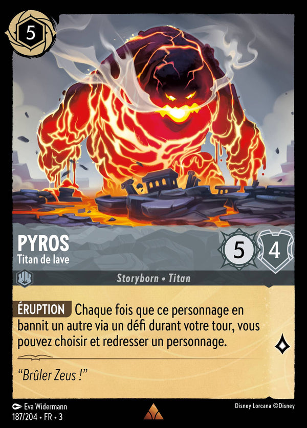 187/204 - Pyros - Titan de lave — Carte Disney Lorcana Les Terres d'Encres 187/204