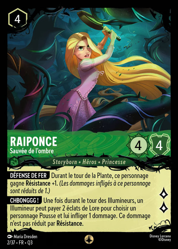 002/037 - Raiponce - Sauvée de l'ombre - Carte Disney Lorcana Quête des Illumineurs: Équipe Miel à la Rescousse 2/37