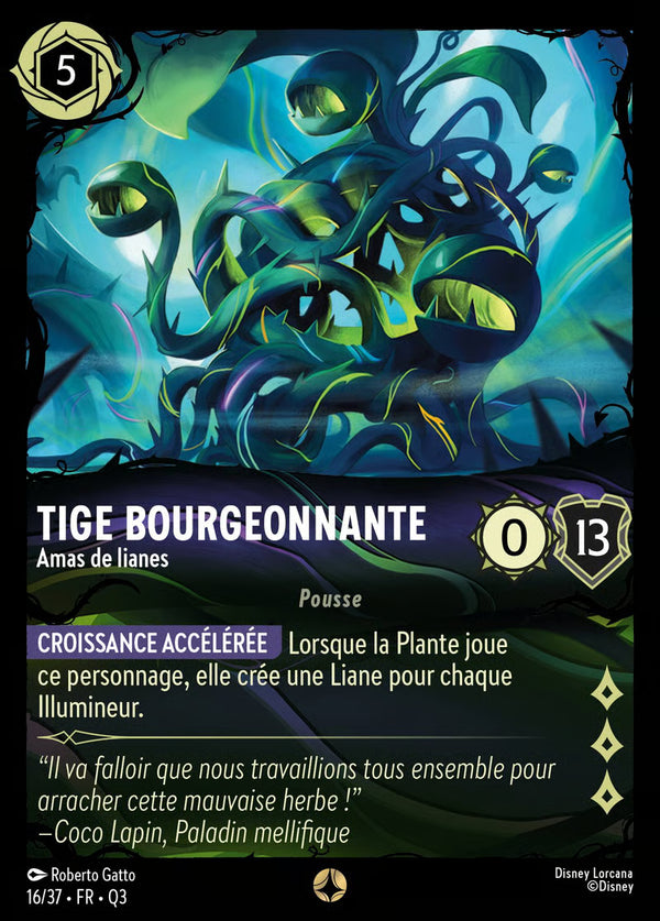 016/037 - Tige bourgeonnante - Amas de lianes - Carte Disney Lorcana Quête des Illumineurs: Équipe Miel à la Rescousse 16/37