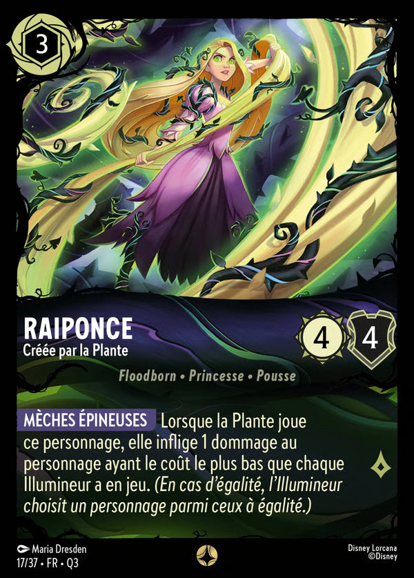 017/037 - Raiponce - Créée par la Plante - Carte Disney Lorcana Quête des Illumineurs: Équipe Miel à la Rescousse 17/37