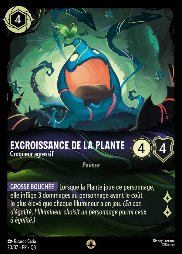 020/037 - Excroissance de la Plante - Croqueur agressif - Carte Disney Lorcana Quête des Illumineurs: Équipe Miel à la Rescousse 20/37