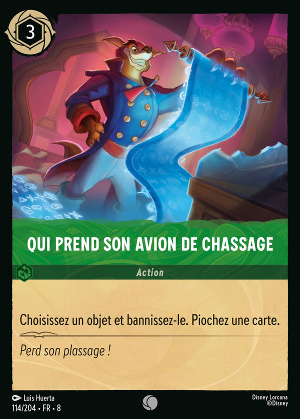 114/204 - Qui prend son avion de chassage — Carte Disney Lorcana Le Règne de Jafar 114/204