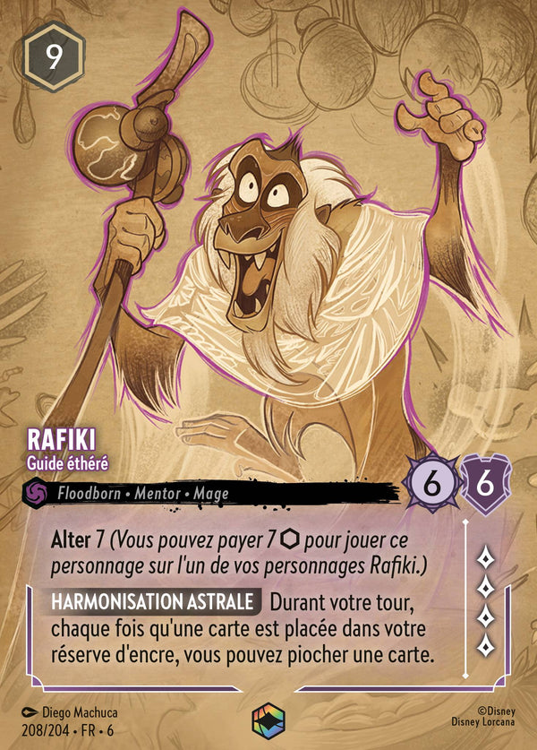 208/204 - Rafiki - Guide éthéré — Carte Disney Lorcana La Mer Azurite 208/204