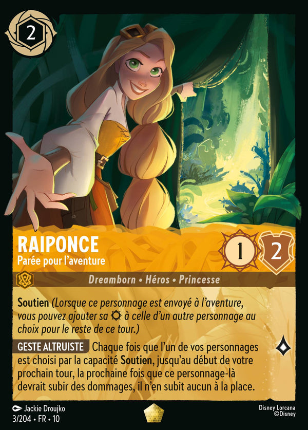 Raiponce - Parée pour l'aventure — Carte Disney Lorcana 3 Lueurs dans les Profondeurs