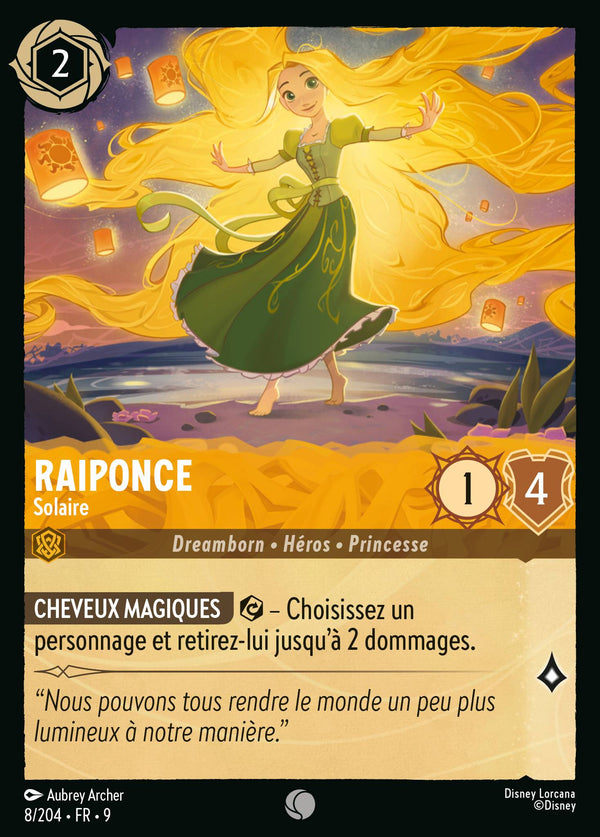 Raiponce - Solaire — Carte Disney Lorcana 8 Fabuleux