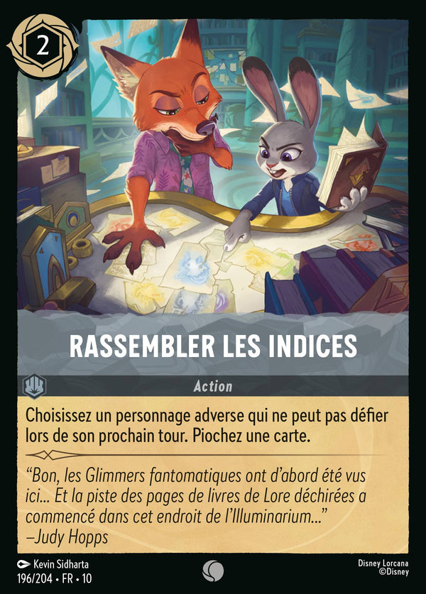 196/204 - Rassembler les indices — Carte Disney Lorcana Lueurs dans les Profondeurs 196/204