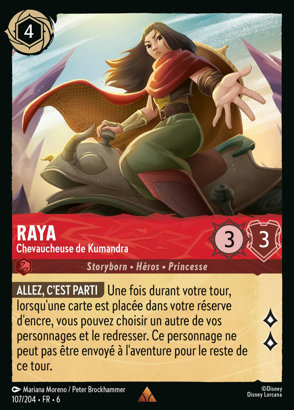 107/204 - Raya - Chevaucheuse de Kumandra — Carte Disney Lorcana La Mer Azurite 107/204