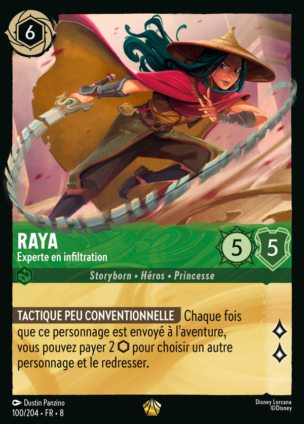 100/204 - Raya - Experte en infiltration — Carte Disney Lorcana Le Règne de Jafar 100/204