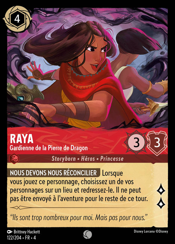 122/204 - Raya - Gardienne de la Pierre de Dragon — Carte Disney Lorcana Le Retour d'Ursula 122/204
