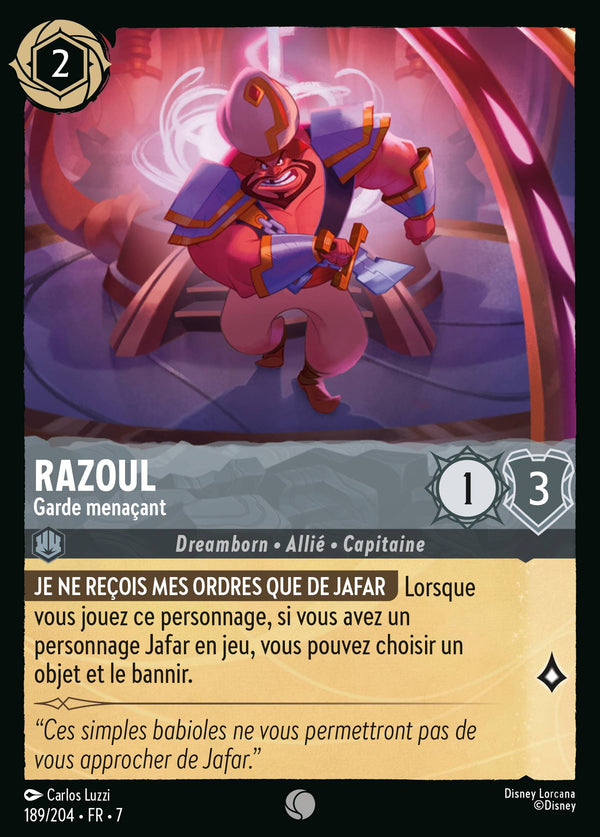 189/204 - Razoul - Garde menaçant — Carte Disney Lorcana L'île d'Archazia 189/204