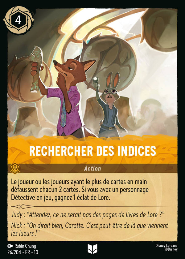 026/204 - Rechercher des indices — Carte Disney Lorcana Lueurs dans les Profondeurs 26/204