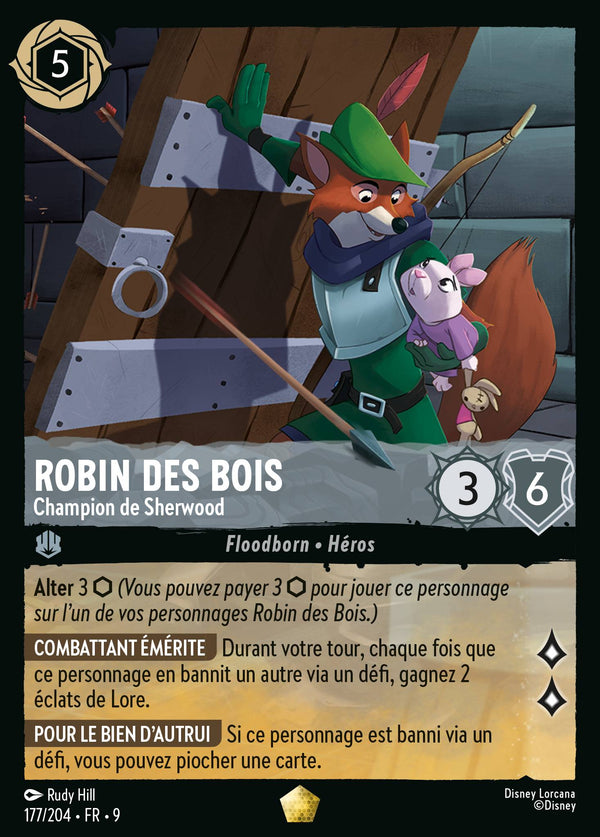 177/204 - Robin des Bois - Champion de Sherwood — Carte Disney Lorcana Fabuleux 177/204