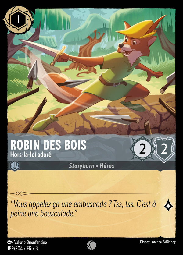 189/204 - Robin des Bois - Hors-la-loi adoré — Carte Disney Lorcana Les Terres d'Encres 189/204