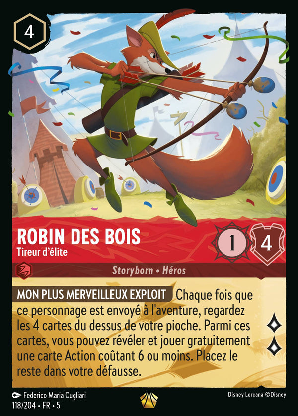 118/204 - Robin des Bois - Tireur d'élite — Carte Disney Lorcana Ciel Scintillant 118/204