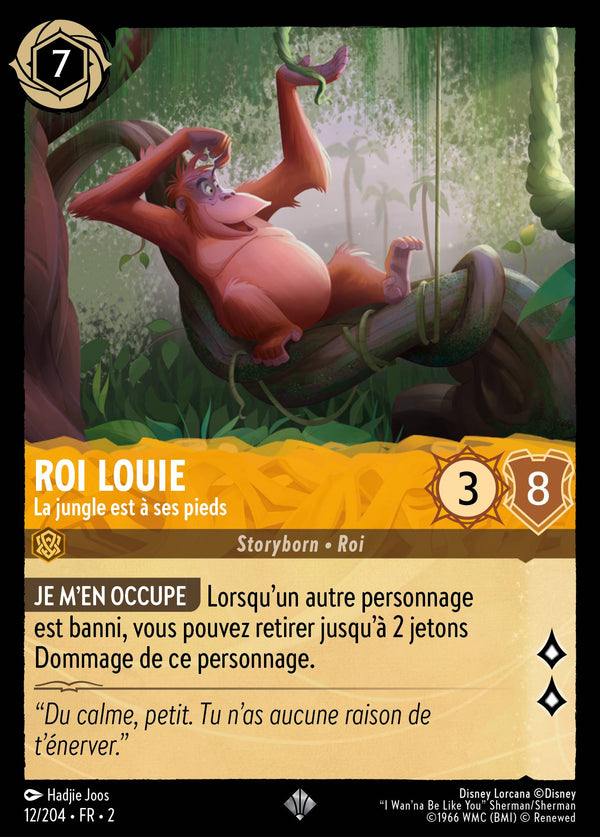 012/204 - Roi Louie - La jungle est à ses pieds — Carte Disney Lorcana L'Ascension des Floodborn 12/204