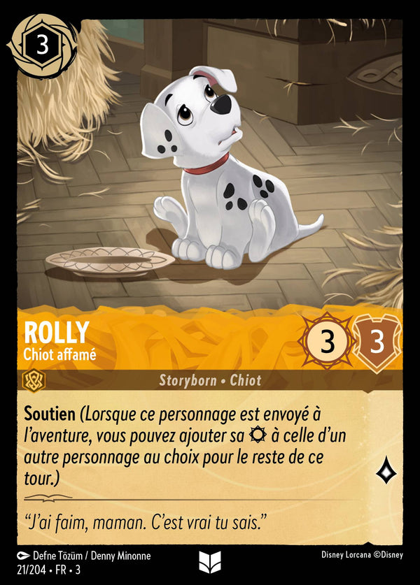 Rolly - Chiot affamé — Carte Disney Lorcana 21 Les Terres d'Encres