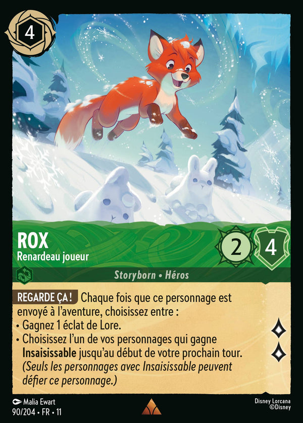 090/204 - Rox - Renardeau joueur — Carte Disney Lorcana Givresort 90/204