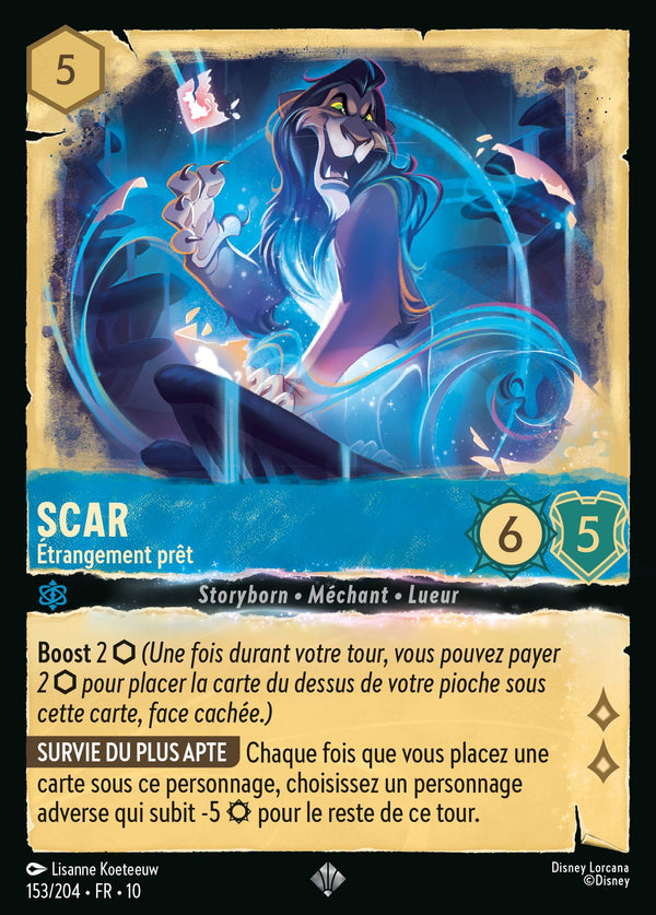 153/204 - Scar - Étrangement prêt — Carte Disney Lorcana Lueurs dans les Profondeurs 153/204