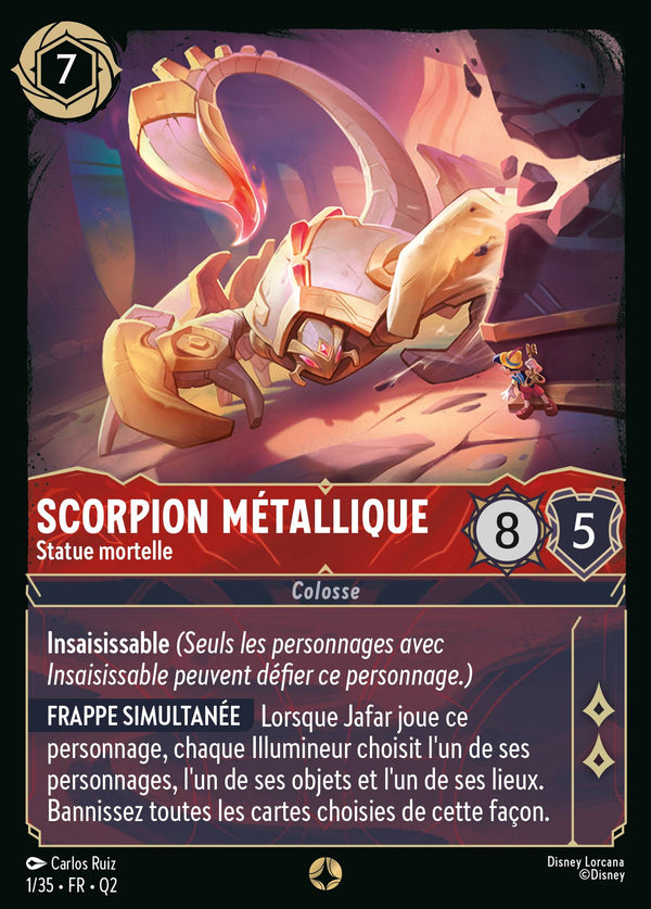 Scorpion métallique - Statue mortelle — Carte Disney Lorcana 1 Quête des Illumineurs: Vol au palais
