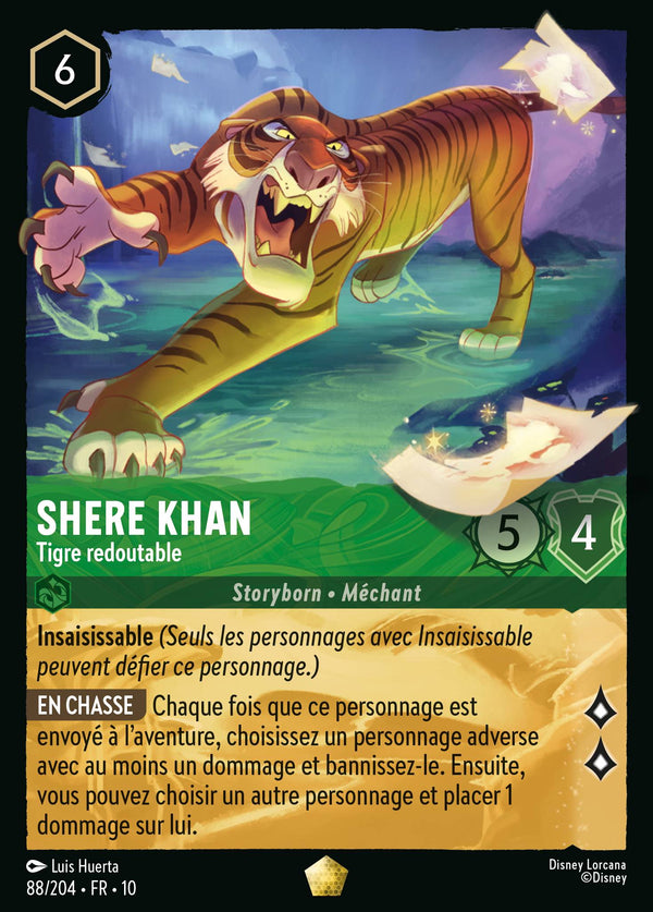 088/204 - Shere Khan - Tigre redoutable — Carte Disney Lorcana Lueurs dans les Profondeurs 88/204