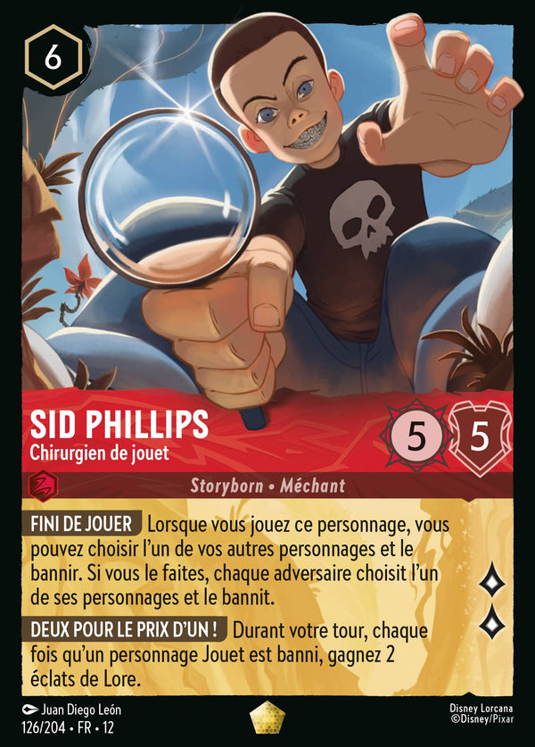 126/204 - Sid Phillips - Chirurgien de jouet — Carte Disney Lorcana Contrées Inconnues 126/204