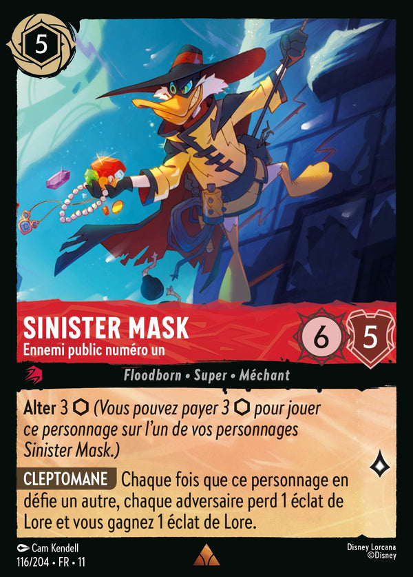 116/204 - Sinister Mask - Ennemi public numéro un — Carte Disney Lorcana Givresort 116/204