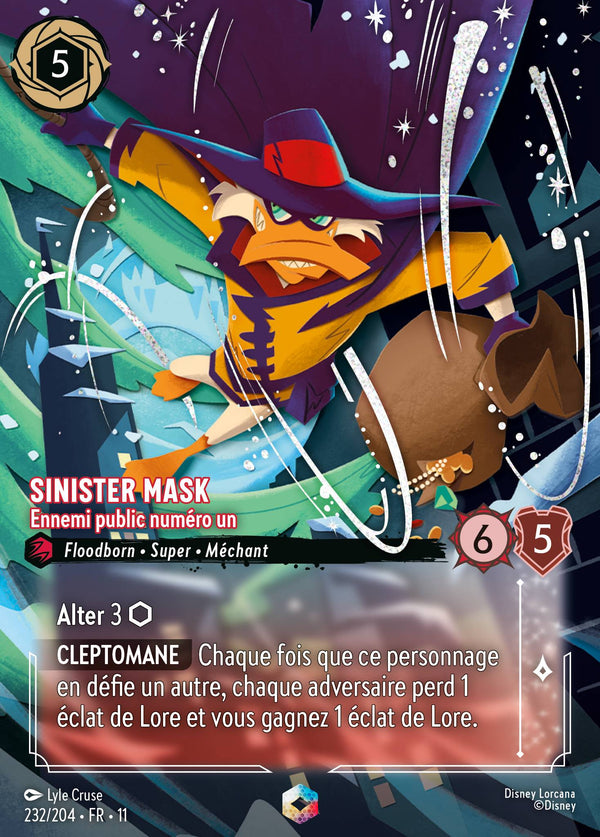 232/204 - Sinister Mask - Ennemi public numéro un — Carte Disney Lorcana Givresort 232/204