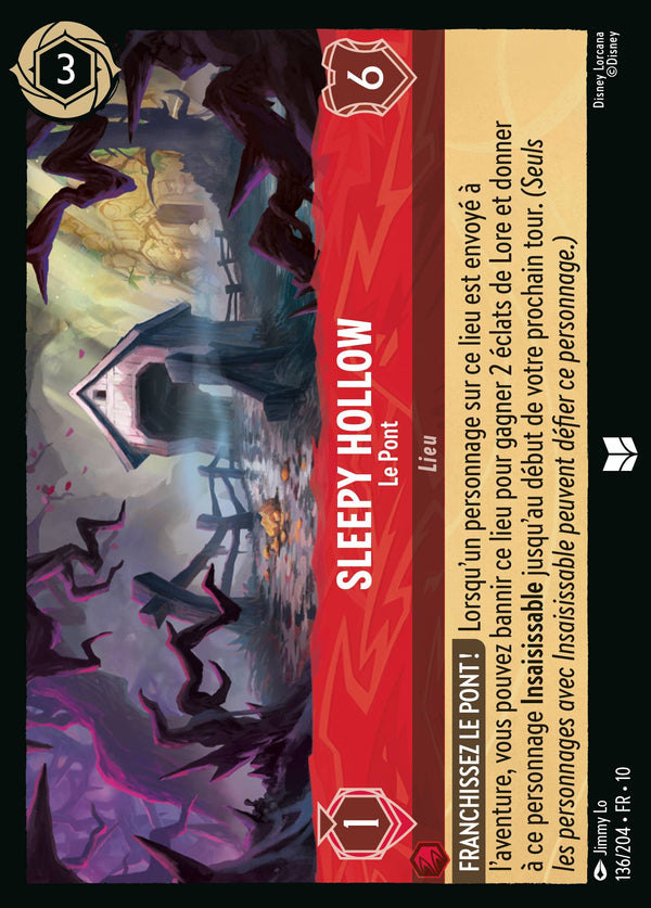 136/204 - Sleepy Hollow - Le Pont — Carte Disney Lorcana Lueurs dans les Profondeurs 136/204