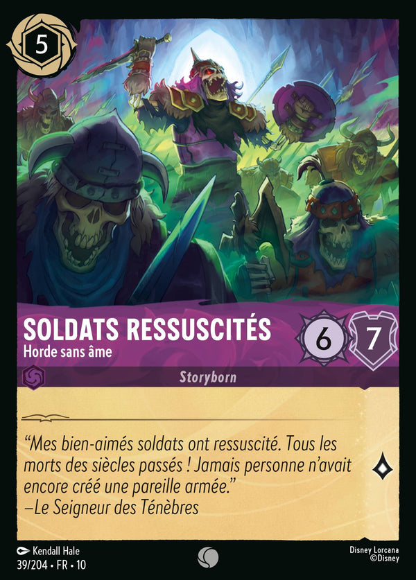 039/204 - Soldats ressuscités - Horde sans âme — Carte Disney Lorcana Lueurs dans les Profondeurs 39/204