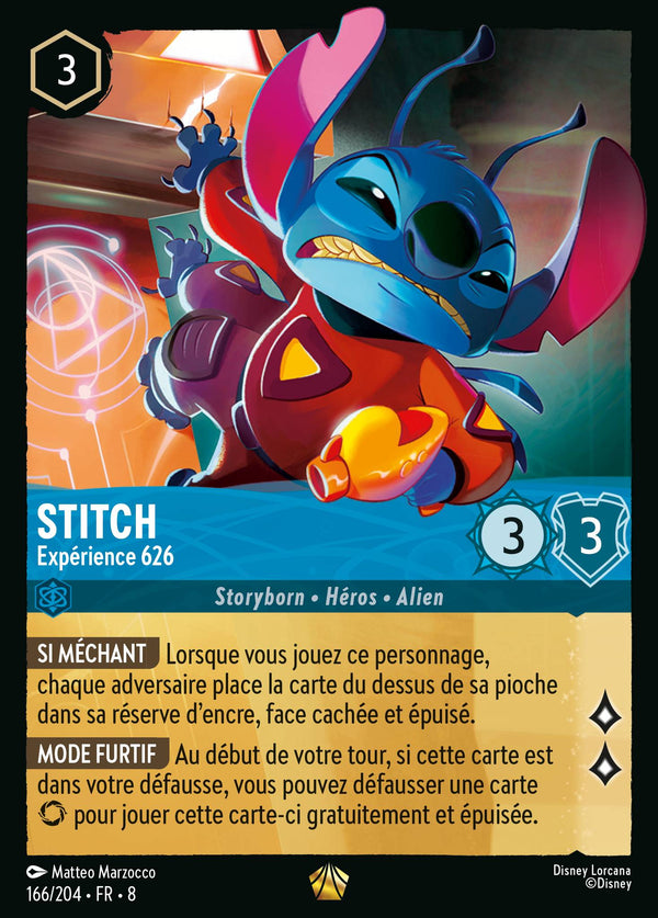 166/204 - Stitch - Expérience 626 — Carte Disney Lorcana Le Règne de Jafar 166/204