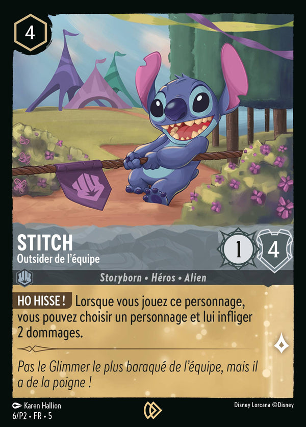 Stitch - Outsider de l'équipe — Carte Disney Lorcana 6 Ciel Scintillant