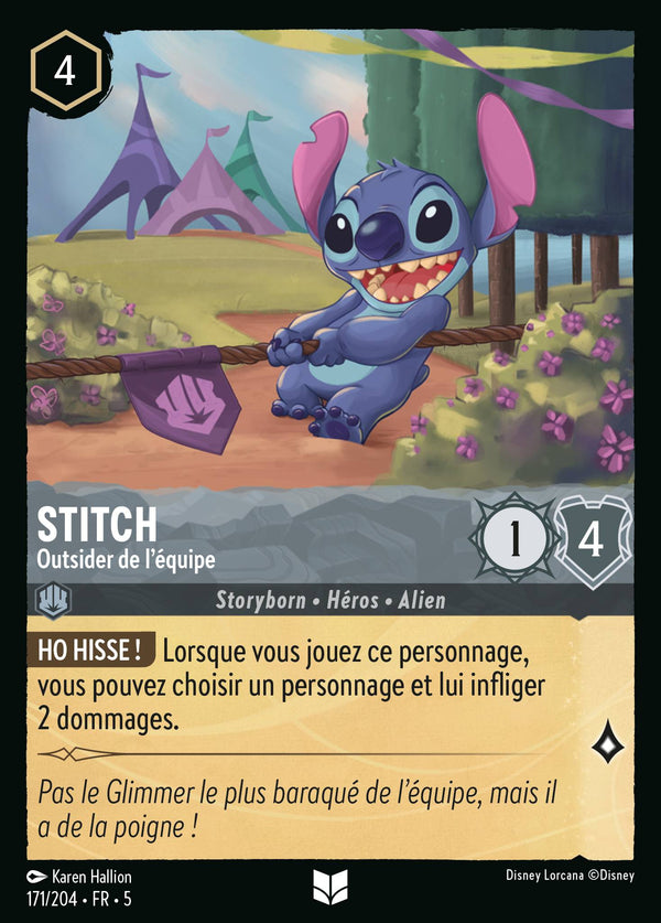 171/204 - Stitch - Outsider de l'équipe — Carte Disney Lorcana Ciel Scintillant 171/204