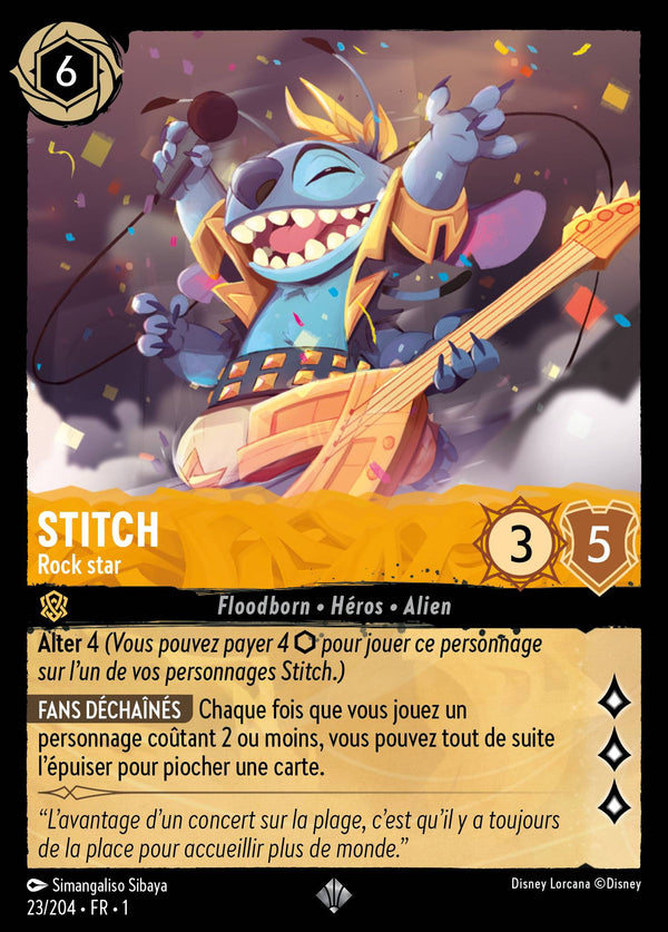 023/204 - Stitch - Rock star — Carte Disney Lorcana Premier Chapitre 23/204