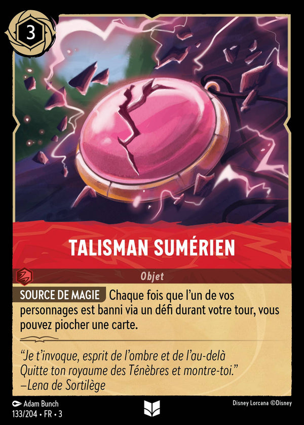 133/204 - Talisman sumérien — Carte Disney Lorcana Les Terres d'Encres 133/204