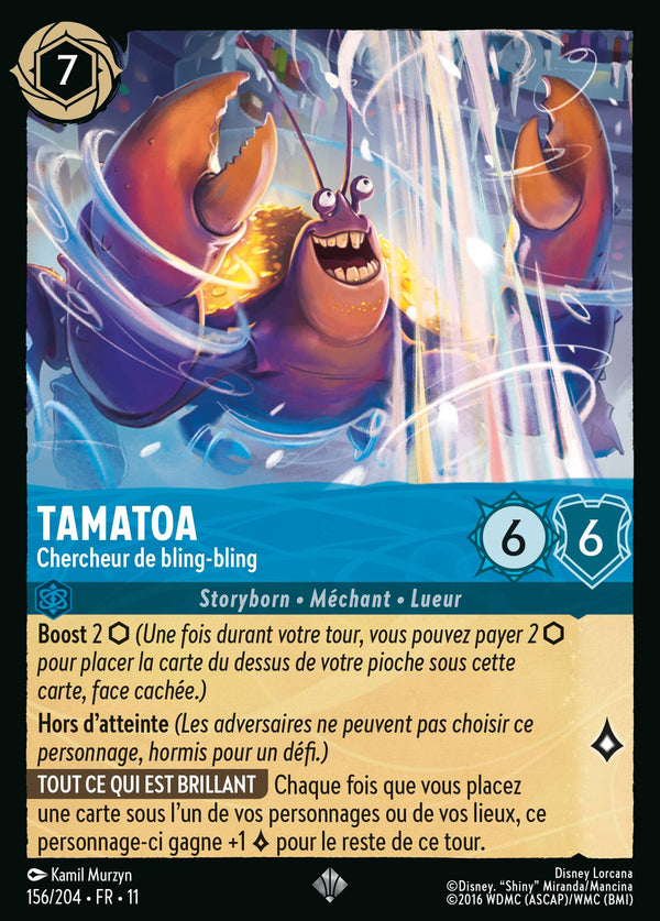 156/204 - Tamatoa - Chercheur de bling-bling — Carte Disney Lorcana Givresort 156/204