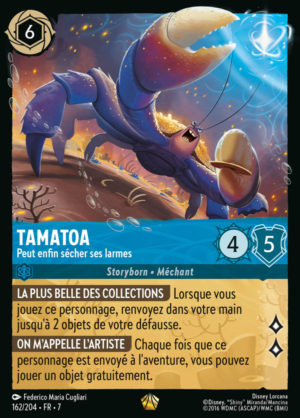 162/204 - Tamatoa - Peut enfin sécher ses larmes — Carte Disney Lorcana L'île d'Archazia 162/204