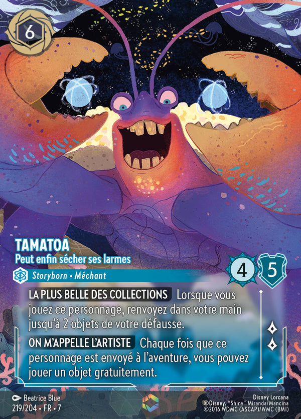Tamatoa - Peut enfin sécher ses larmes — Carte Disney Lorcana 219 L'île d'Archazia